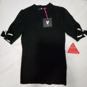 NWT  V by Very UK Brand Black Bow Tie Top    Size US 6
